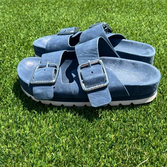 J/Slides ROGET SLIDE SANDAL IN NAVY NUBUCK Size 7 - Picture 4 of 10